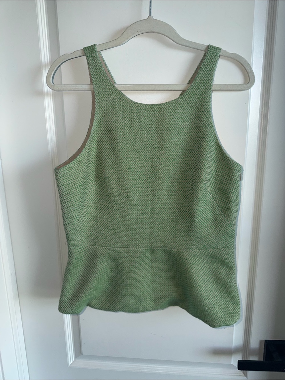 Banana Republic Green Tweed Peplum Tank Top Size 8 Sleeveless Textured Career